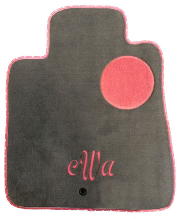 Grey pink car mats
