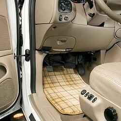 Beige Plaid Car Couture custom car mat from GGBailey.com