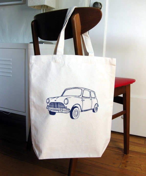 Tote Bag with Mini Cooper