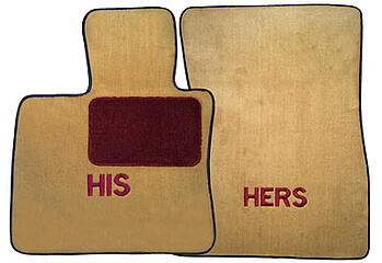 His Hers custom car mats