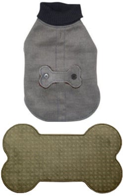 dog bone mat grey