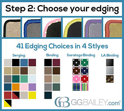 custom design car floor mats edging