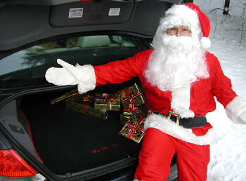 Car Trunk Mat Santa