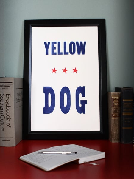 Yellow Dog Art Print from Old Try
