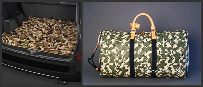 Camo Car Mat and Camo Louis Vuitton bag