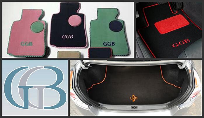 Monogrammed custom car mats and cargo mats by GG Bailey