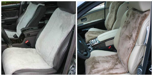 Sheepskin seat covers for luxury cars