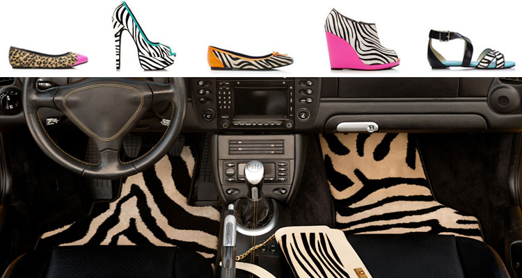 zebra print shoes floor mats