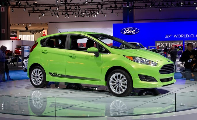 Bright green Ford Fiesta hatchback