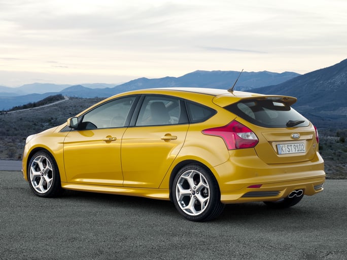 Yellow Ford Focus Hatchback