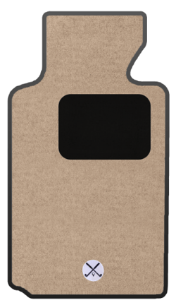 GGBAILEY beige carpet, black heelpad and golf logo