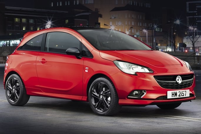 Red Vauxhall Corsa hatchback car