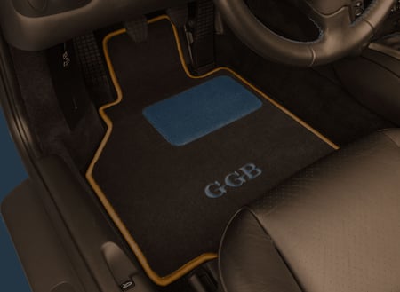 Custom Car Mats Orange and Blue